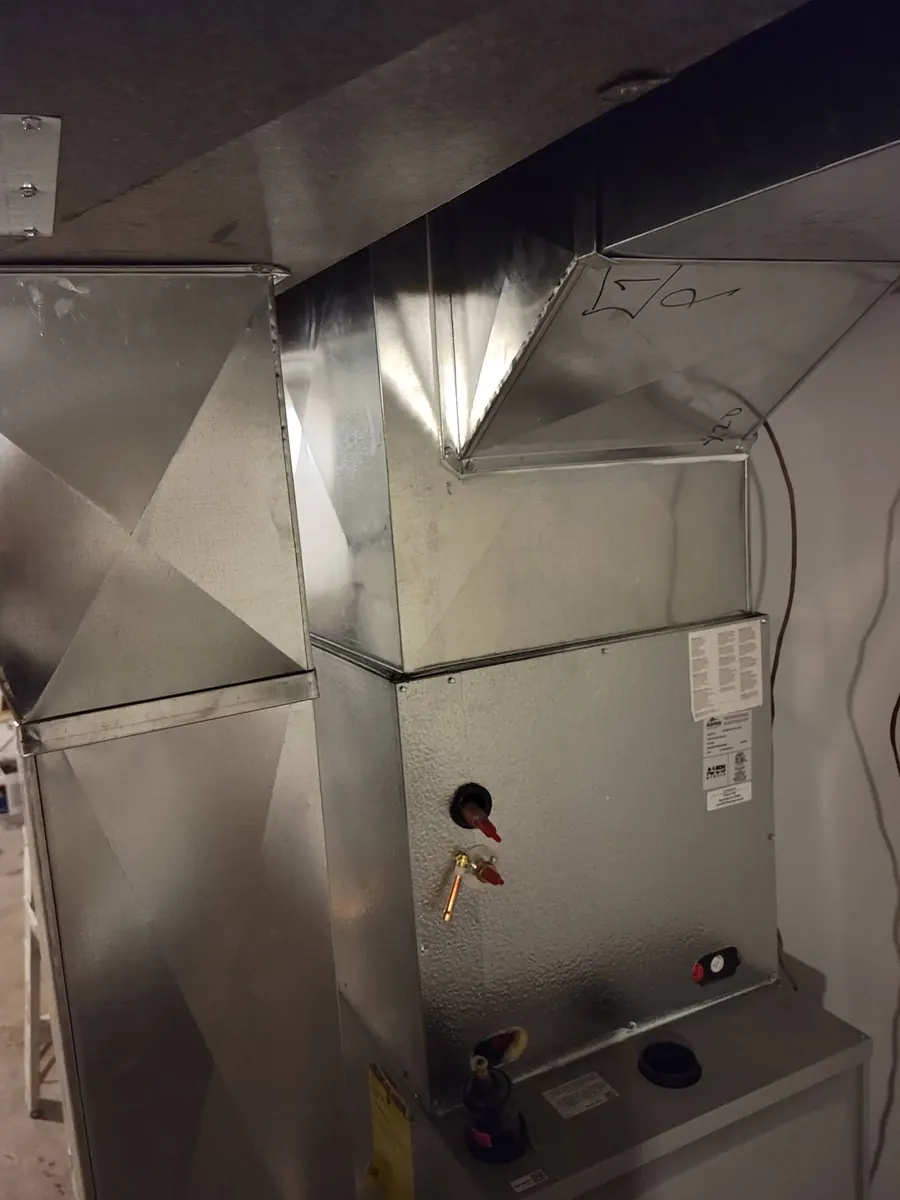 Galvanized plenum fabricated for an air handler